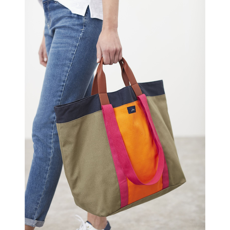 Joules Zoe Canvas Tote Bag - Khaki -2